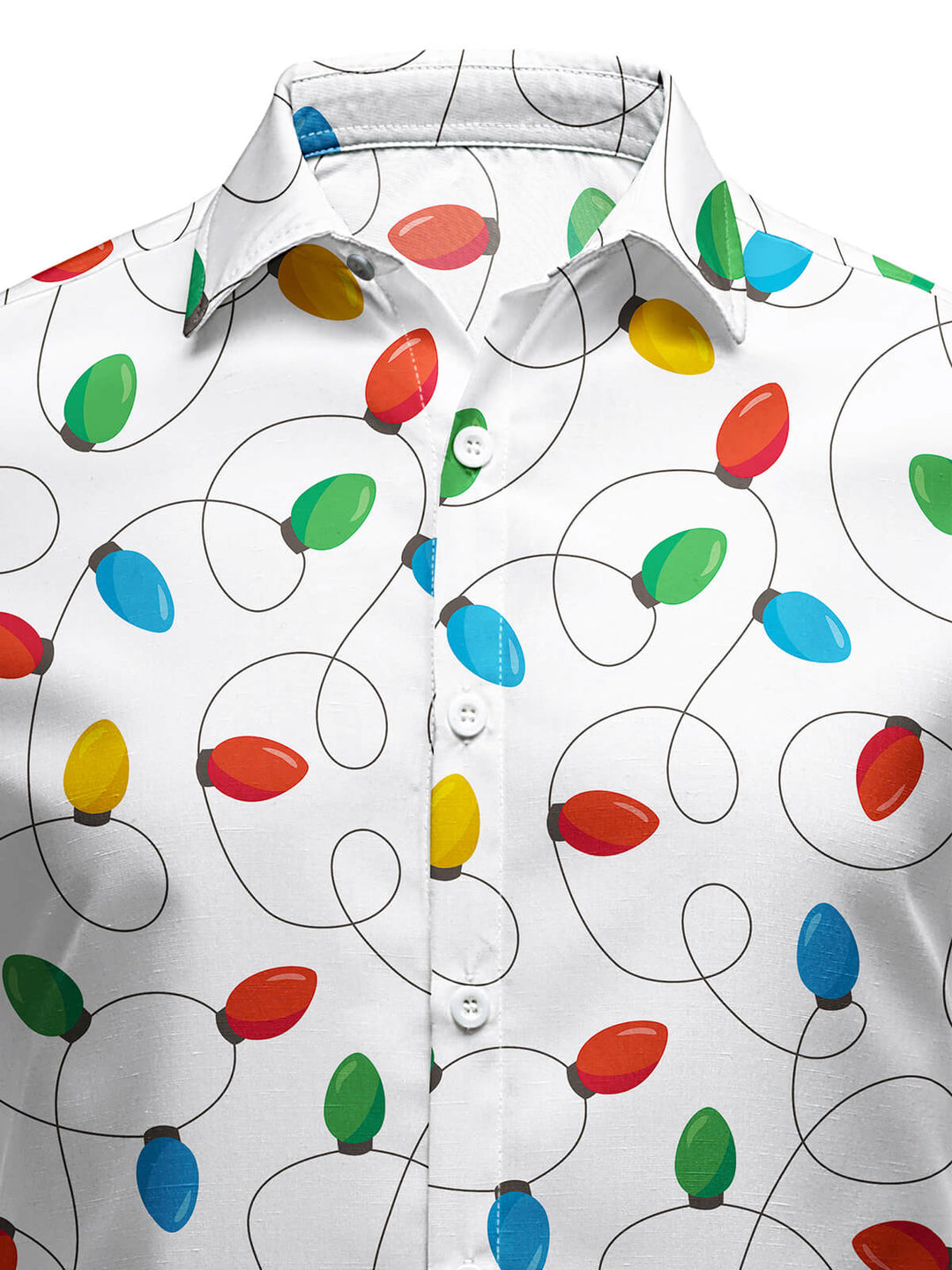 Herre Jul Långärmad Xmas Fairy Lights Skjorta