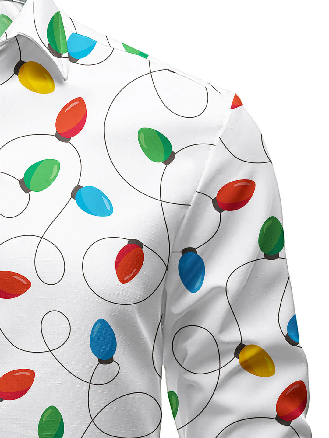 Herre Jul Långärmad Xmas Fairy Lights Skjorta