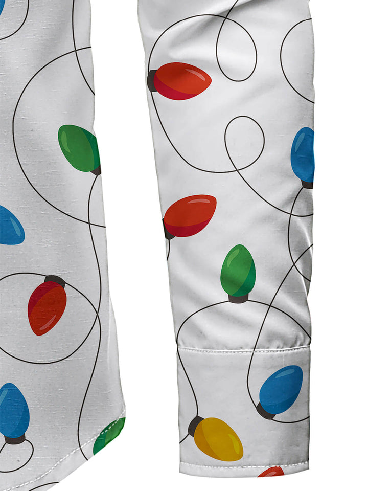 Herre Jul Långärmad Xmas Fairy Lights Skjorta