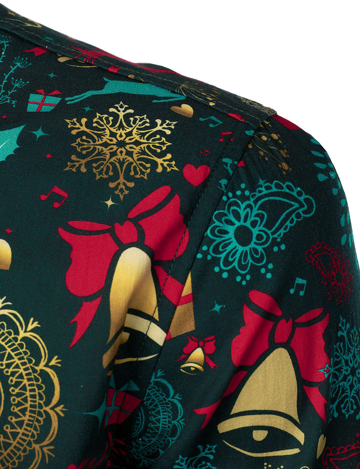 Herre Jule Rensdyr Ferie Bomulds Langærmet Skjorte