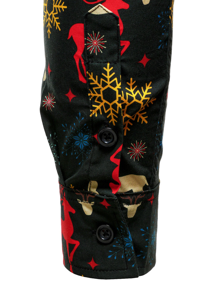 Herre Jule-tema Festlig Rensdyr Ferie Langærmet Skjorte