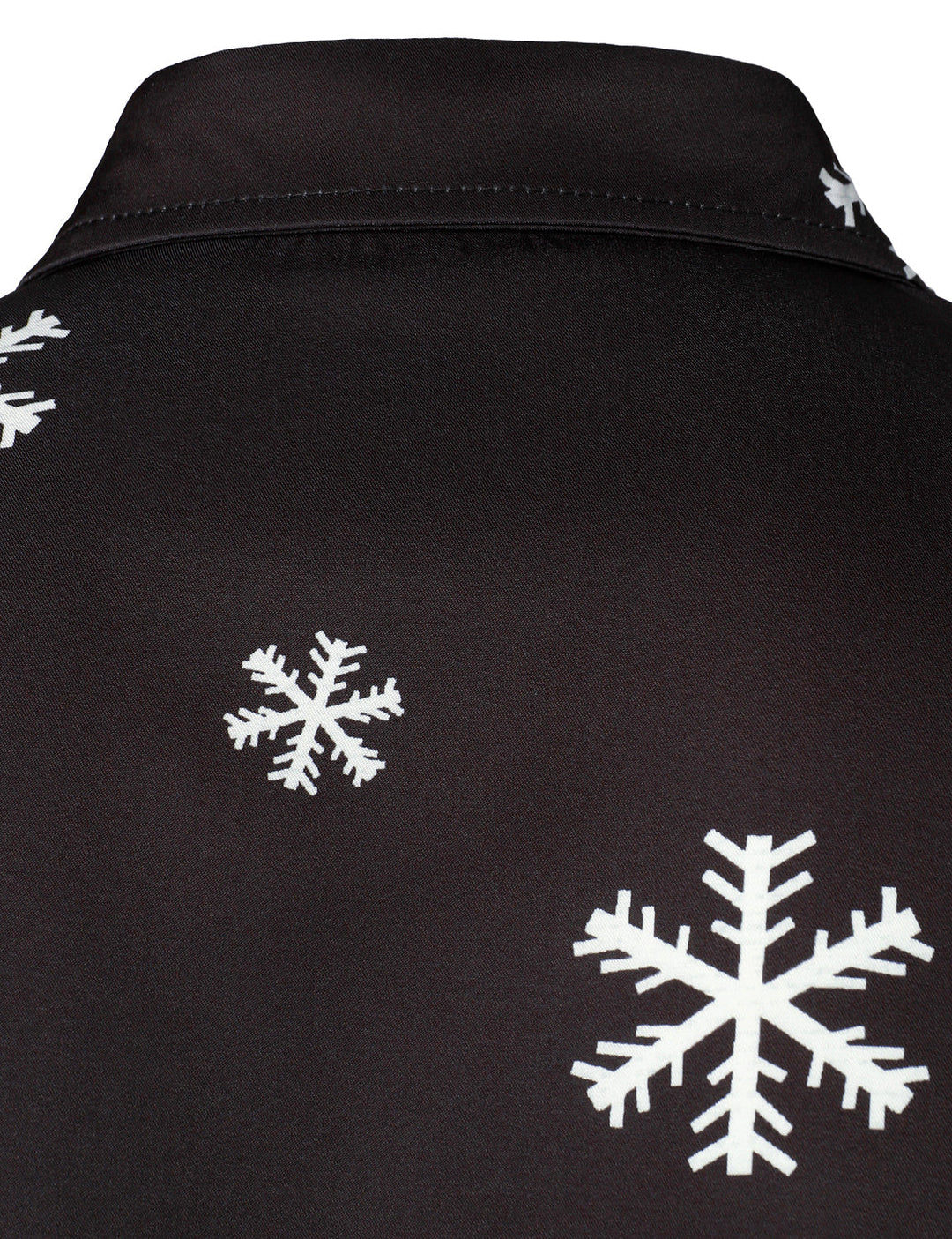 Herre Julemand Knap-Up Svart Rolig Långärmad Skjorta