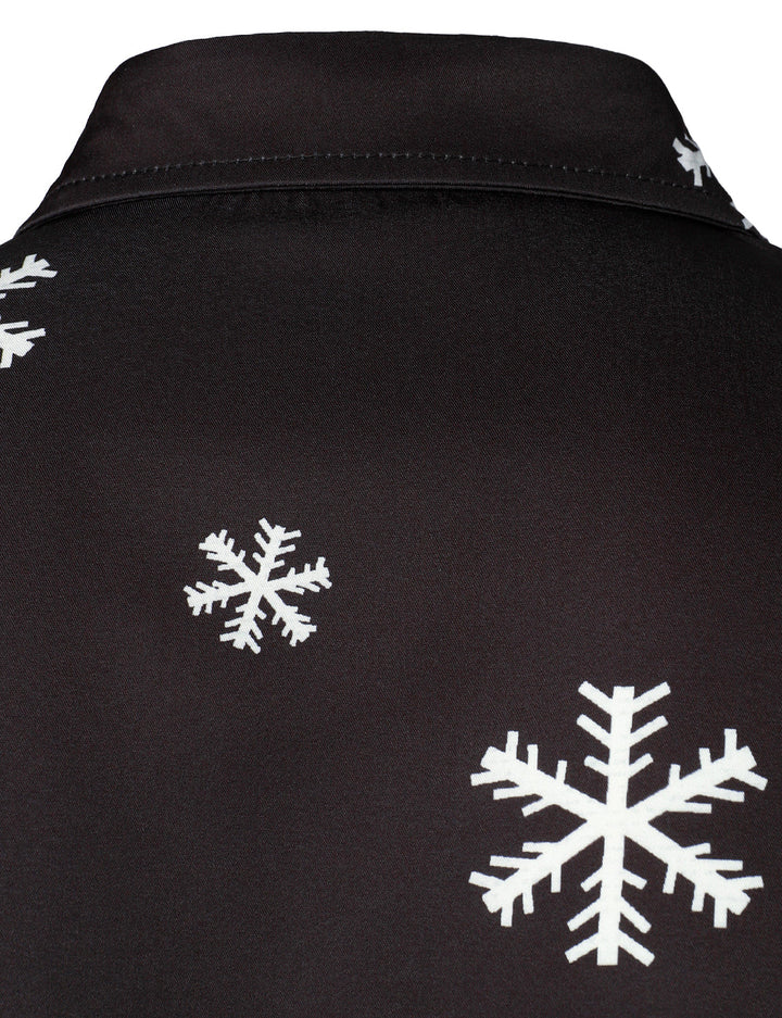 Herre Julemand Knap-Up Svart Rolig Långärmad Skjorta