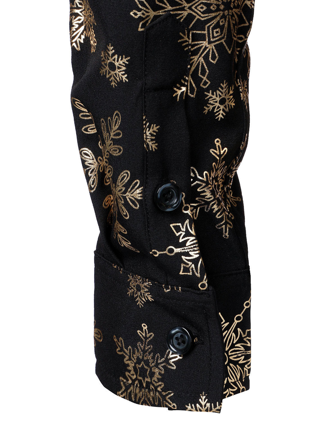 Herres Guld Jul Snöflinga Tryck Långärmad Skjorta