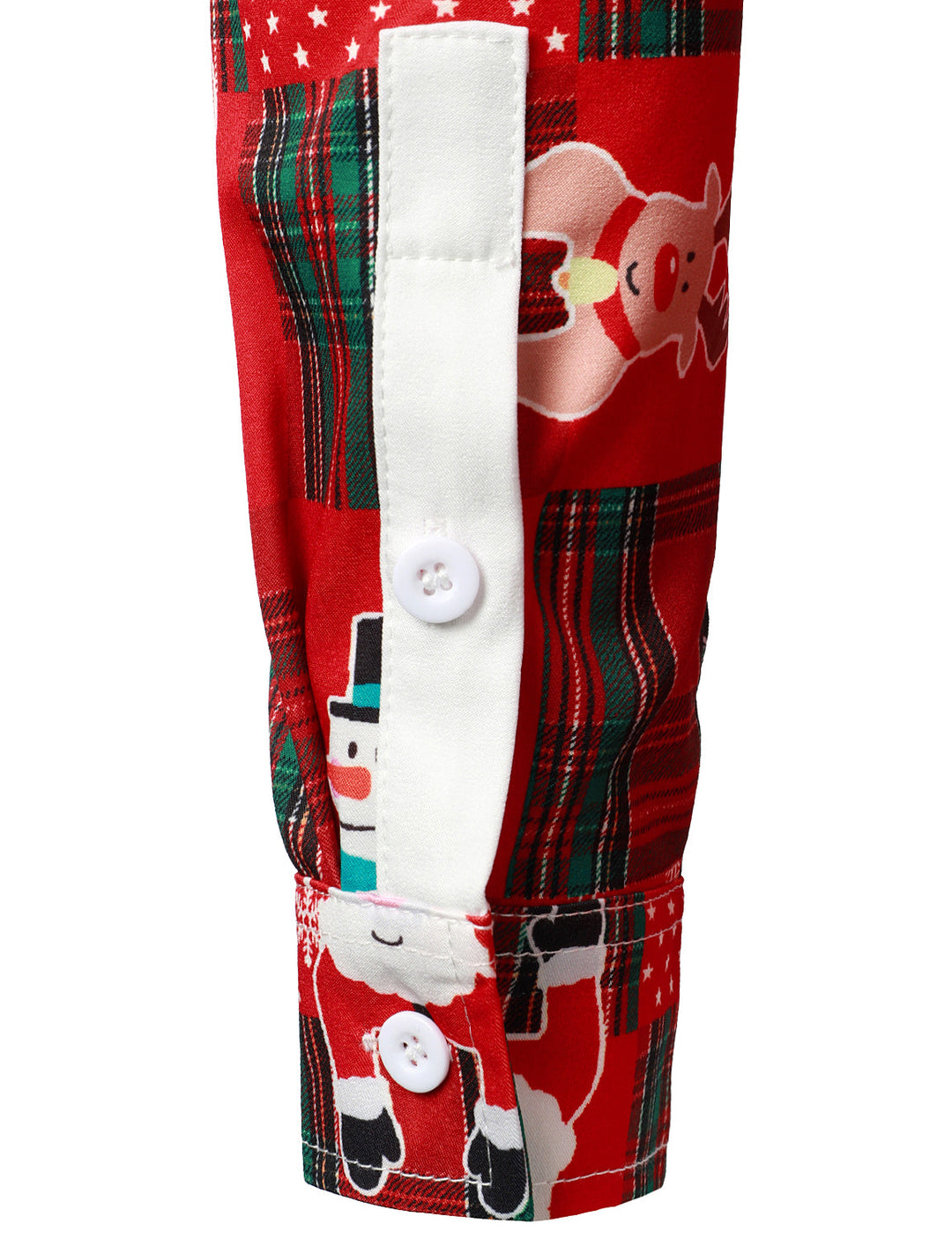 Mäns Vintage Röd Tartan Rolig Semester Grin Jul Långärmad Skjorta