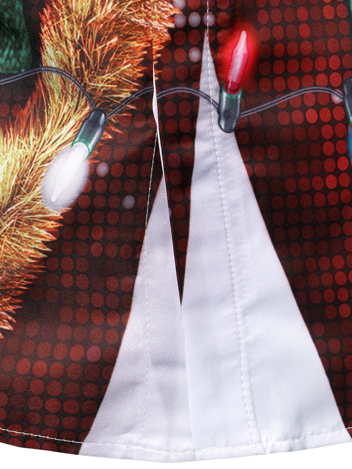 Mäns jul roliga outfit tema topp semester knapp-ned långärmad skjorta