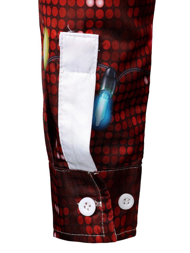 Mäns jul roliga outfit tema topp semester knapp-ned långärmad skjorta