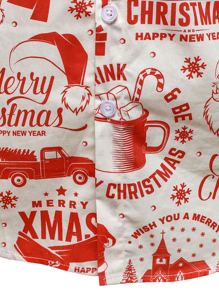 Herrarnas jultröja i beige med rolig vintage-design och långa ärmar