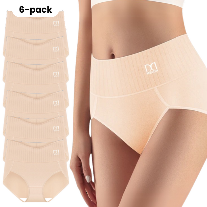 Comfora™ | 6-pack Andas & Bekväma Höga Midjetrosor med Magstöd